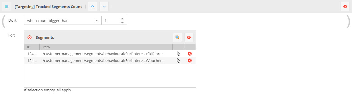 Tracked Segments Count