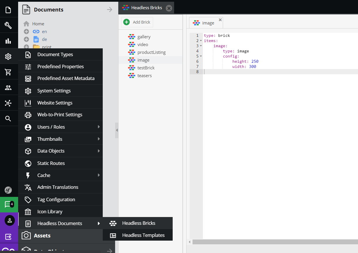 Headless Brick Configuration Interface