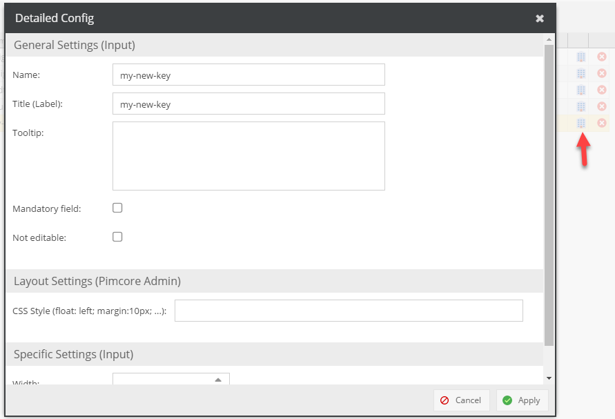 Classification Store detailed config