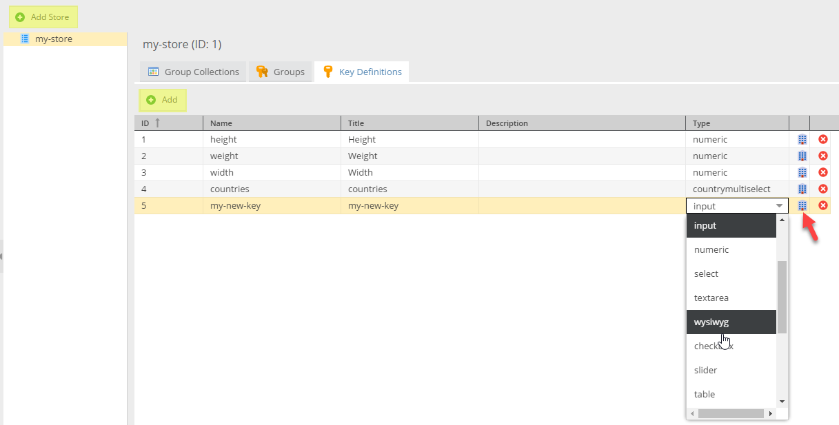 choose Classification Store type