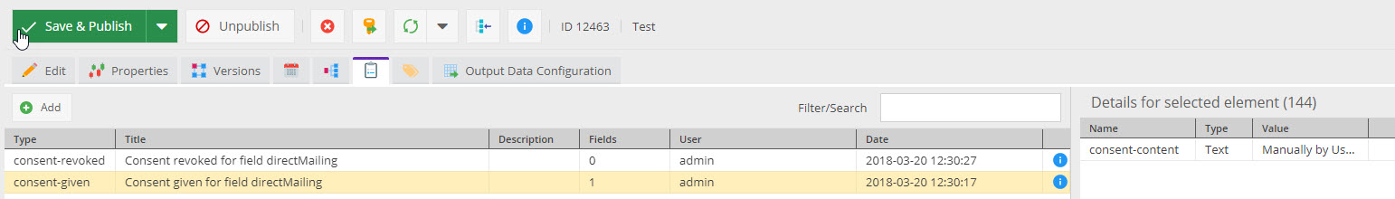Data Type Consent
