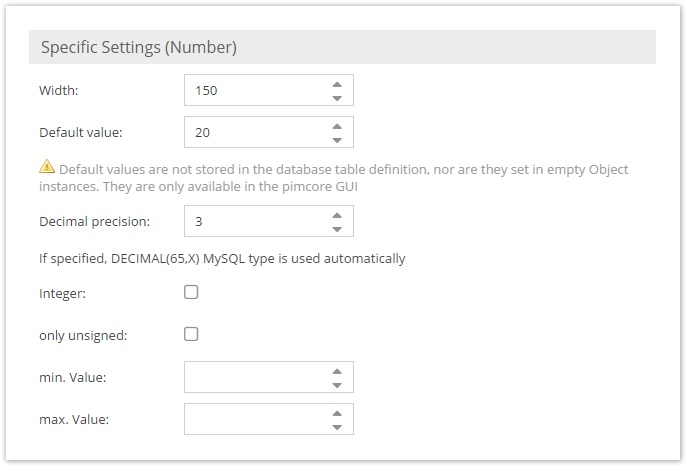 Numeric Configuration
