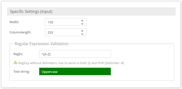 Input Configuration