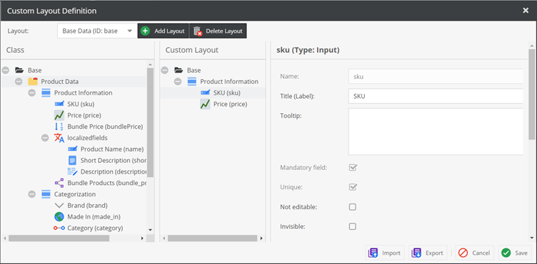 Custom Layout Configuration