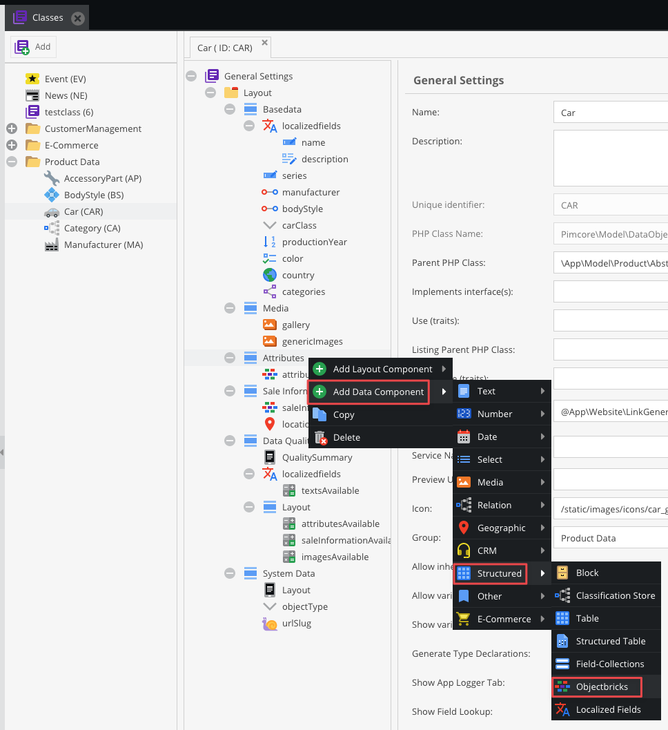 Object data component