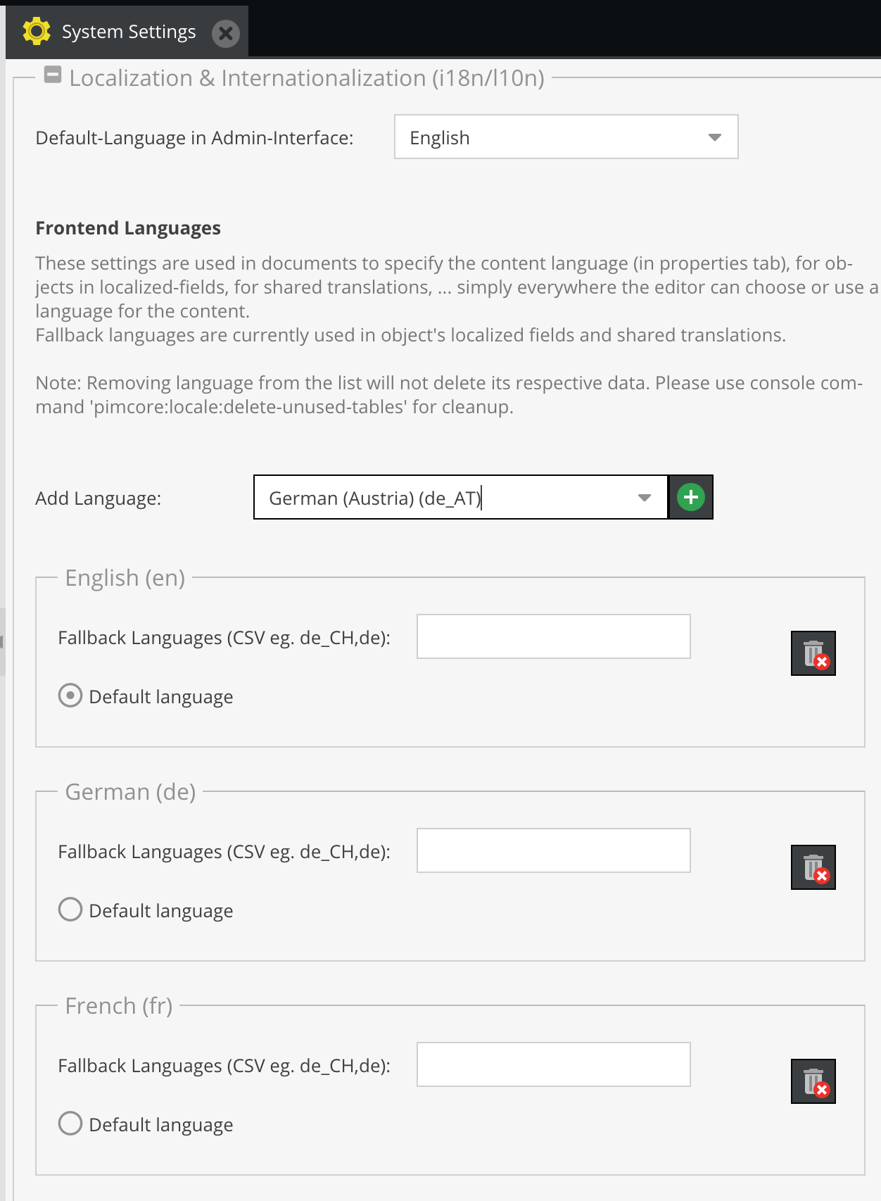 Add languages