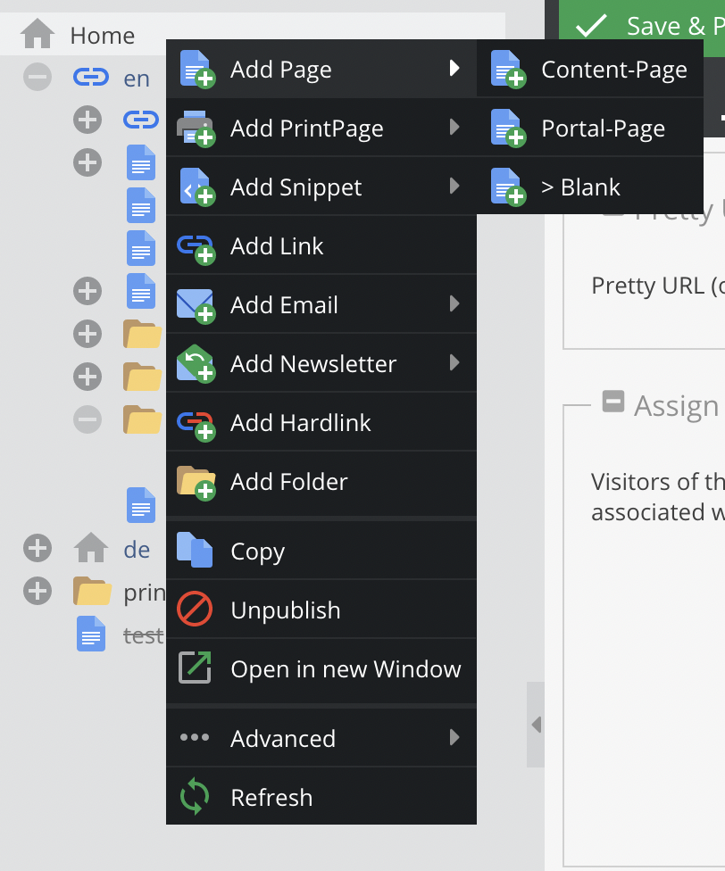 Document type - context menu preview