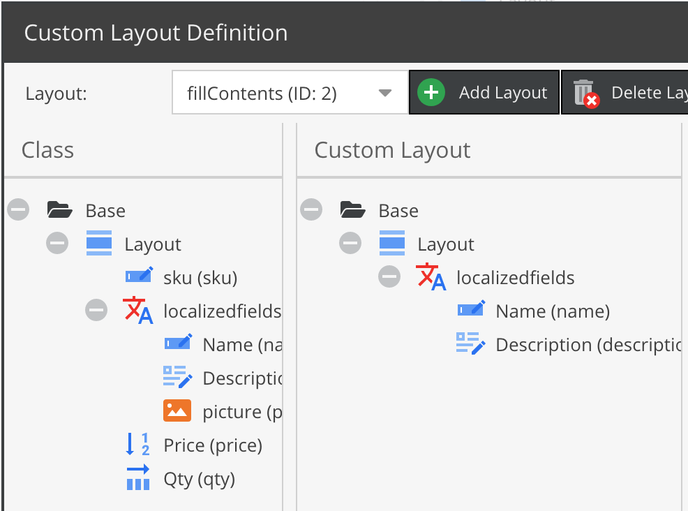 The fill contents custom layout