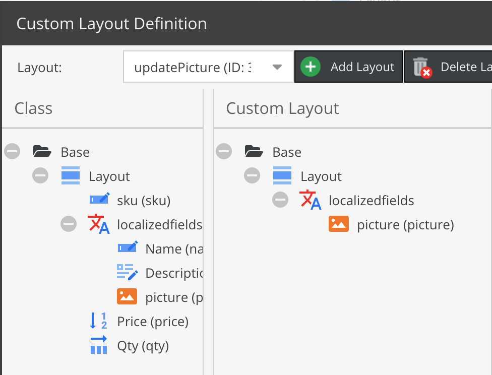 The update picture custom layout