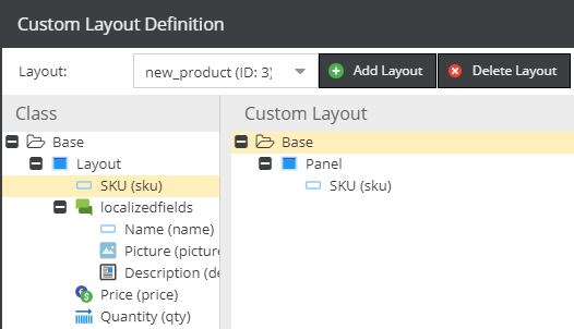 The new product custom layout