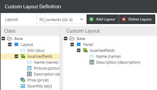 The fill contents custom layout