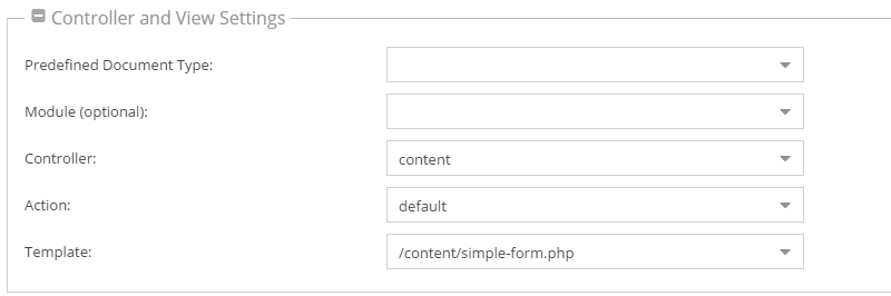 Documents: controller and view settings