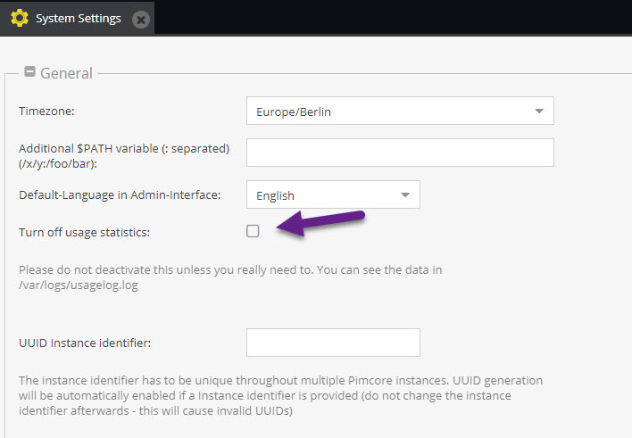 Usage Log Setting