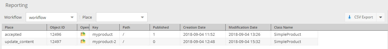 Rendered workflow custom report