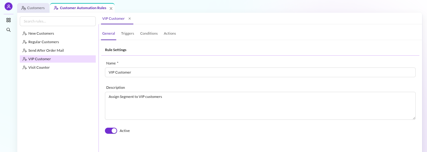 Customer automation rules