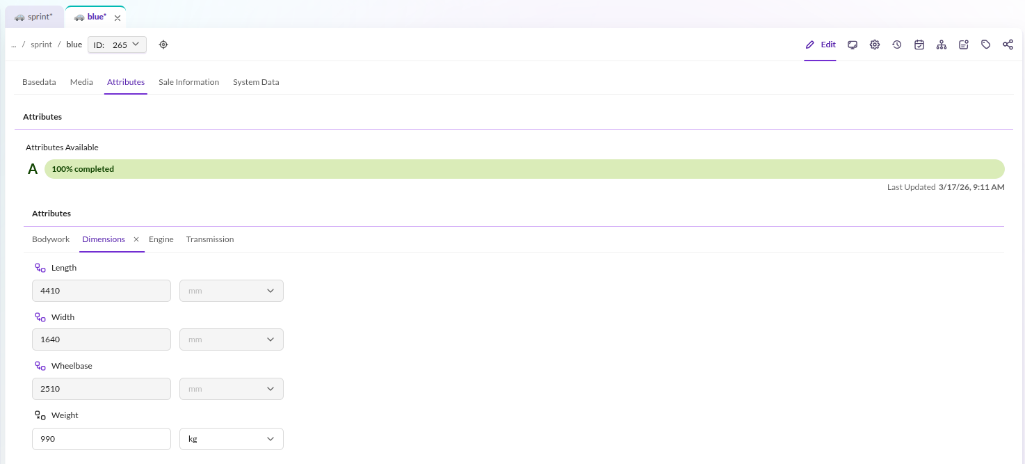 Object bricks inheritance example