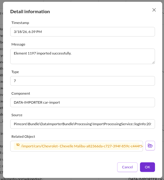 App logger popup