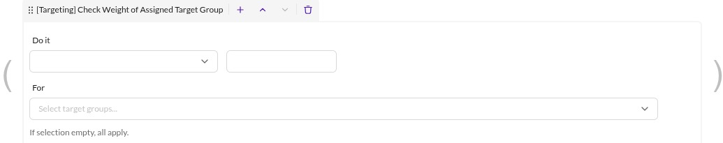 Check Weight of Assigned Target Group