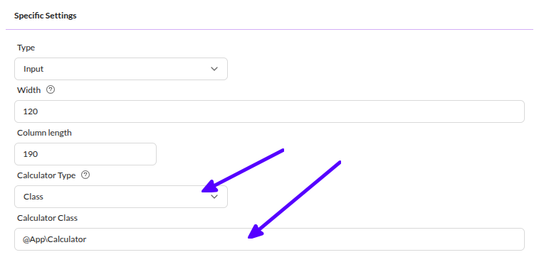 Calculated Value Configuration