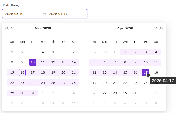 Date Range Field