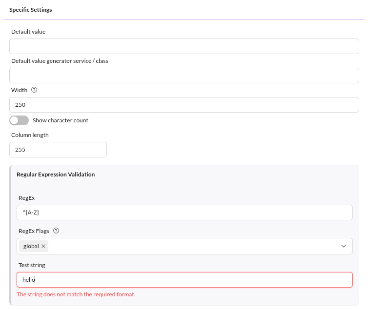 Input Configuration
