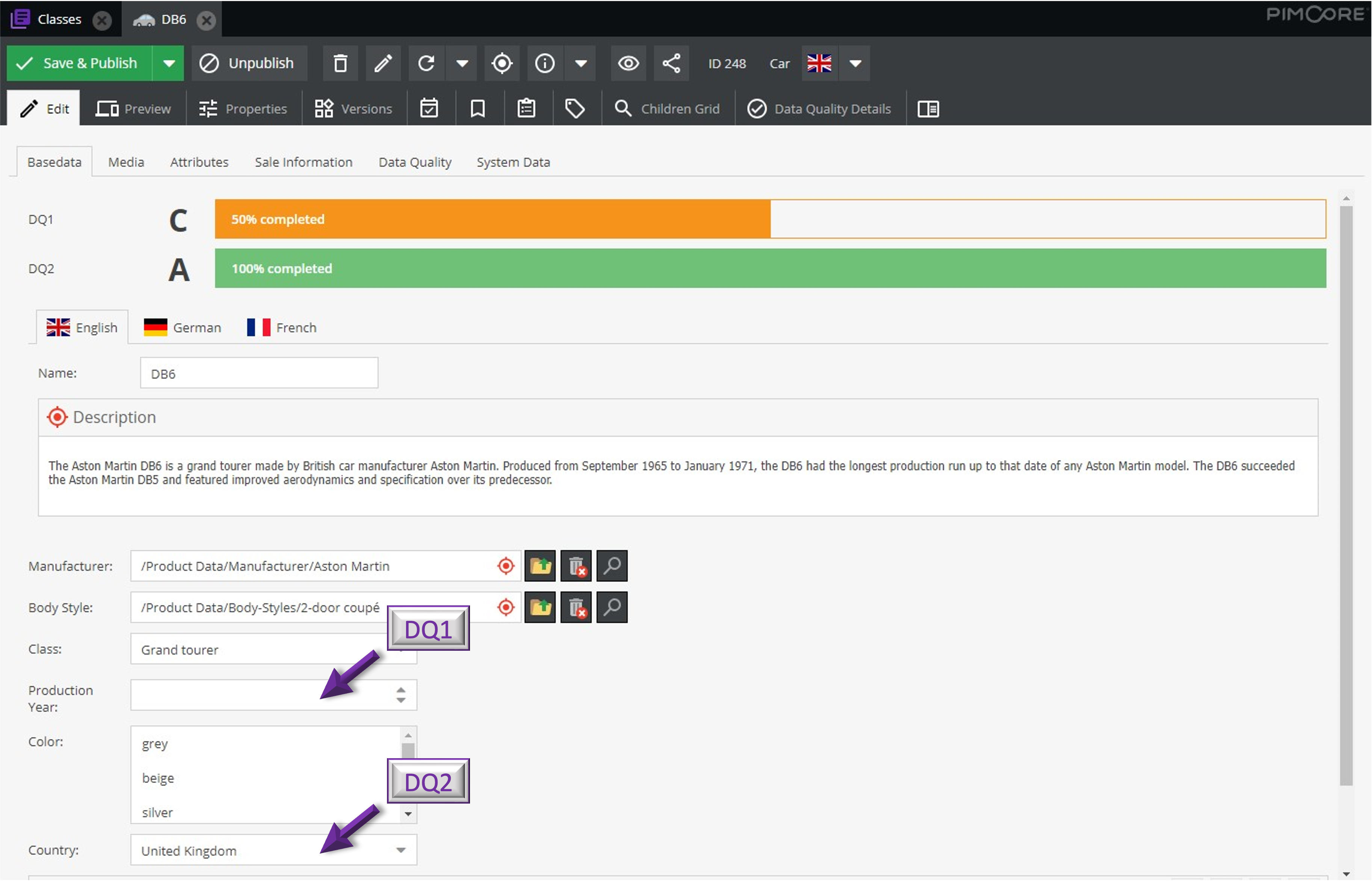 Data Quality Scores in Editor