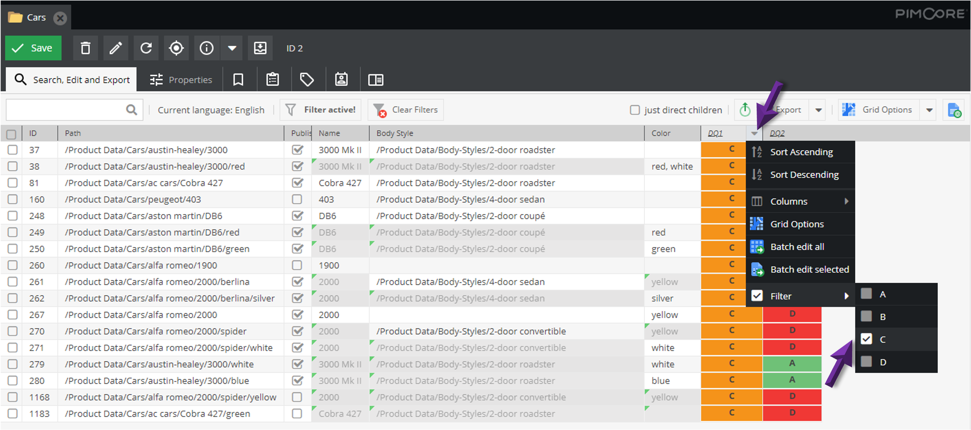 Data Score Filtering in Grid