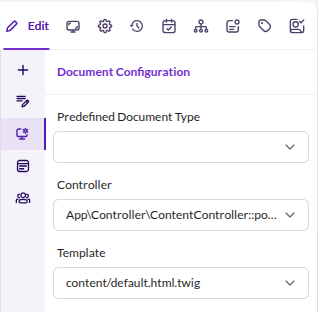 Documents: controller and view settings