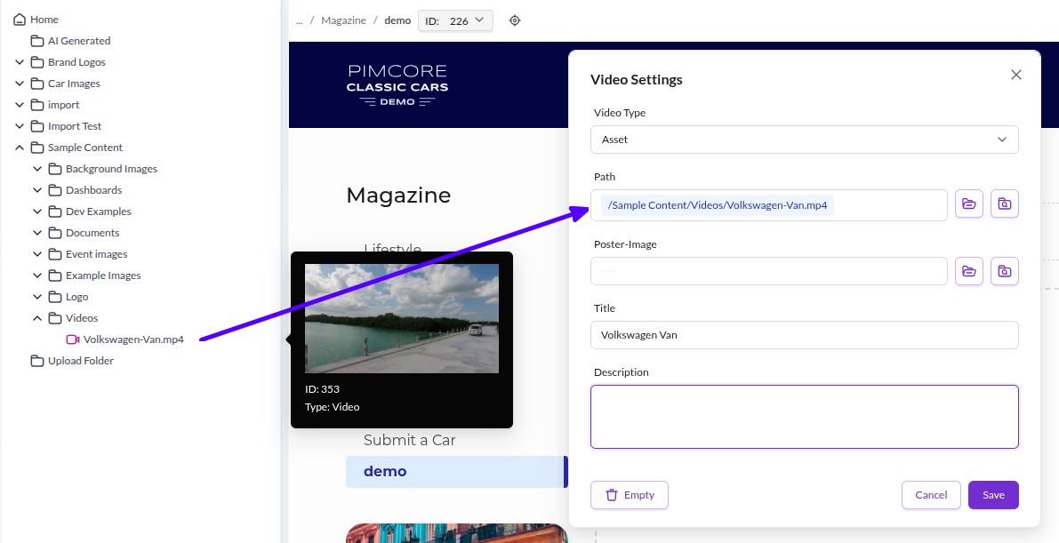 Video editable window - editmode