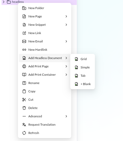 Headless Document Add