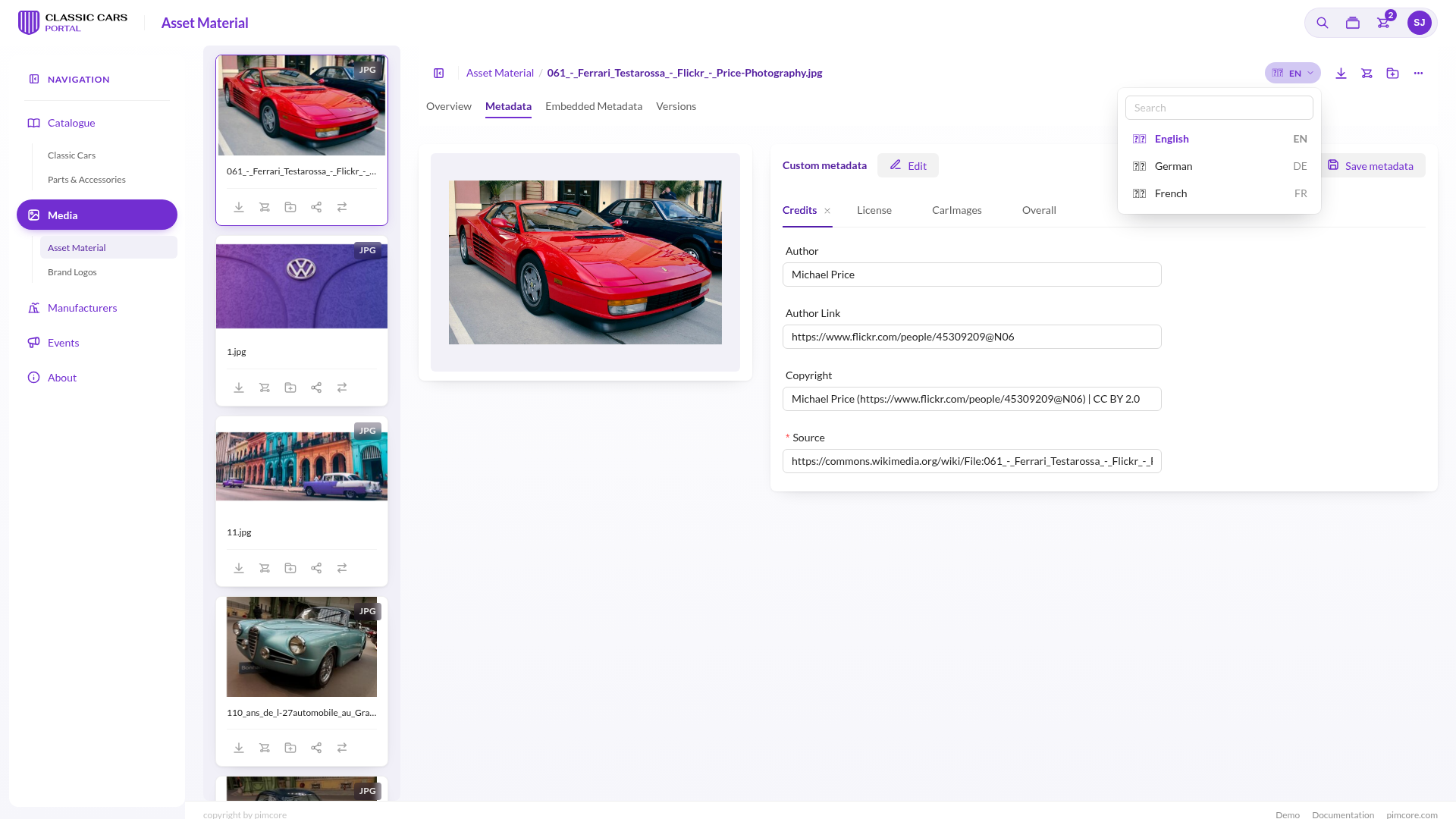 Multi-language content