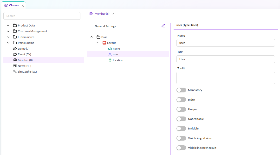 Member Class Config