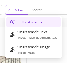 The three search modes on assets