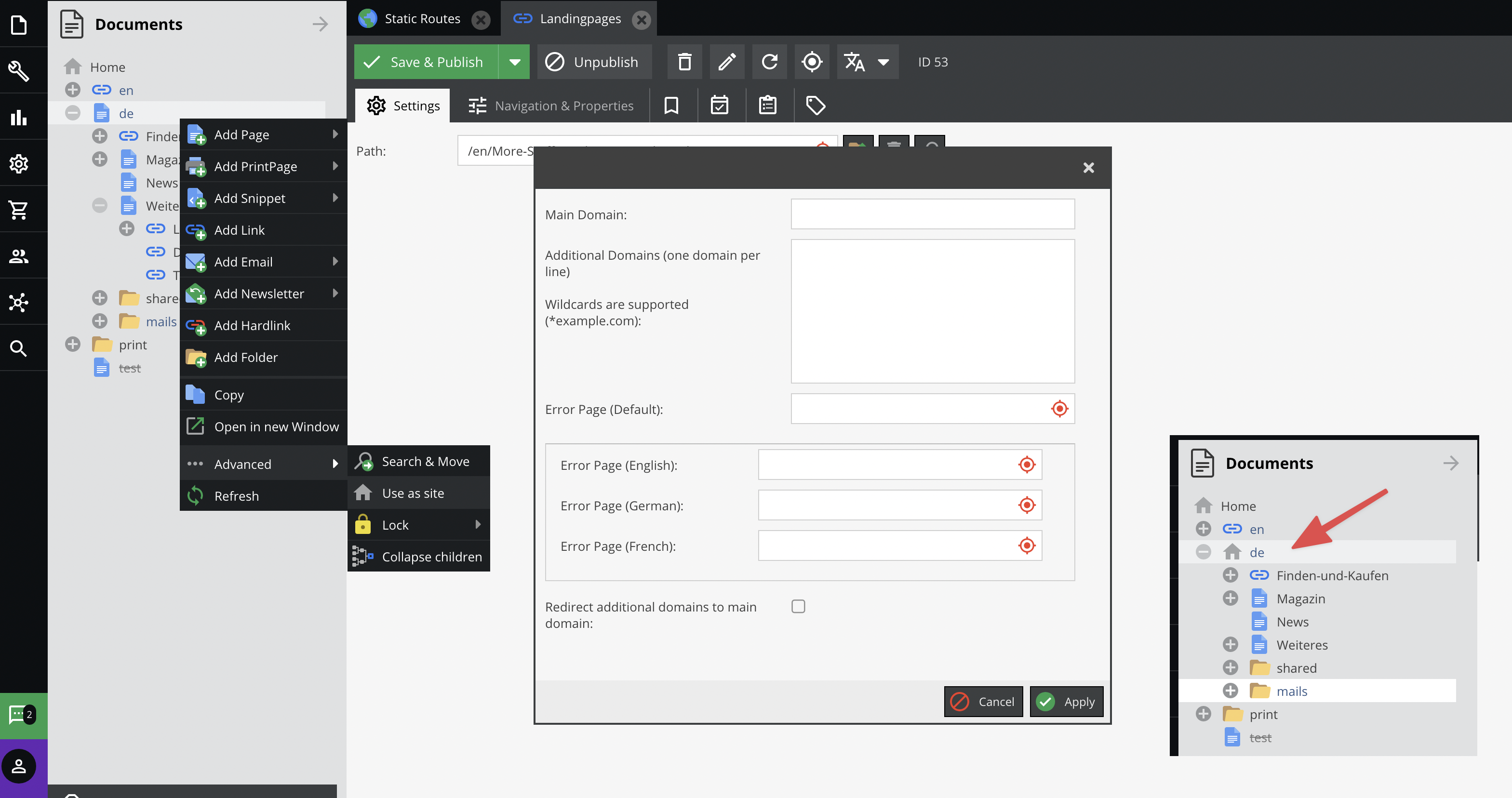 Configuring Sites