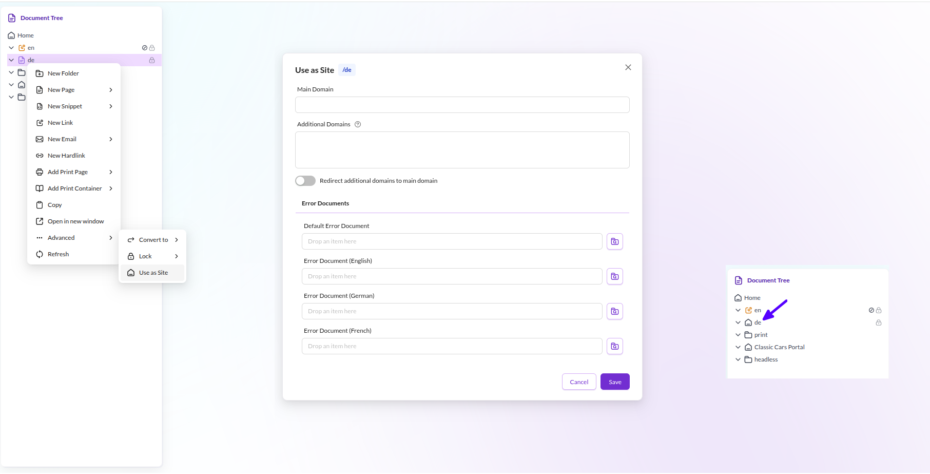 Configuring Sites