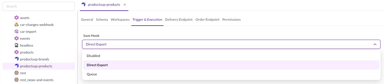 Trigger for delivery tab