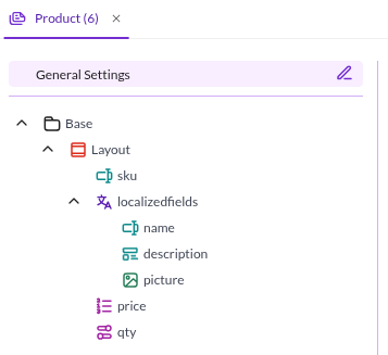 Example product class