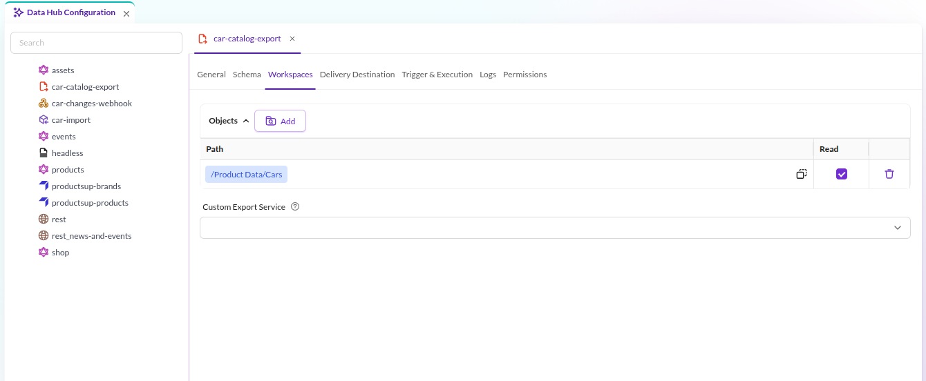 Workspaces tab