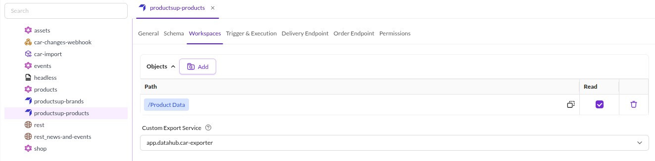 Workspaces tab